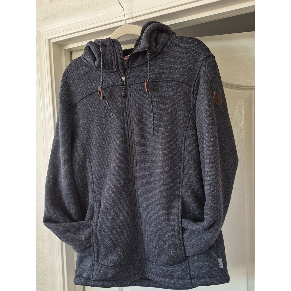 Rugged Elements Thick Sherpa Lining Hoodied Zip Up Jacket Sz Medium